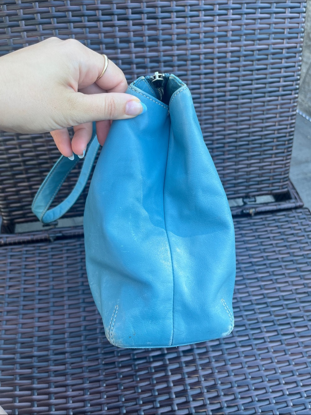 Coach Leather Shoulder Tote Bag - Picture 3 of 16